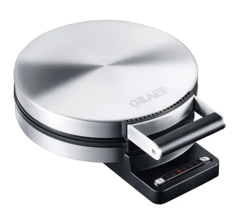 GRAEF WA 80 Waffeleisen Edelstahl - 850 Watt, 6 Bräunungsstufen für perfekte Waffeln und robuste Qualität