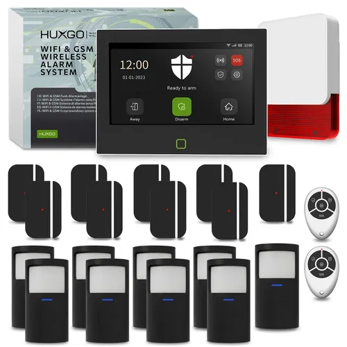 HUXGO HXA700 Black Edition WLAN GSM 4G Alarmanlage mit 18 Sensoren