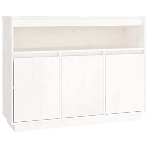 vidaXL Sideboard Schrank aus Kiefernholz - Buffetschrank aus massivem Kiefernholz mit rustikaler Optik, bietet viel Stauraum und eine praktische Oberplatte für Dekorationen.