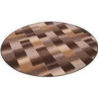 Snapstyle Designer Velour Teppich Mystic Karo - Hochwertiger Velour Teppich in rund, ideal für stilvolle Wohnräume. Maschinengetuftet aus 100% Polyamid für hohe Strapazierfähigkeit und Komfort.