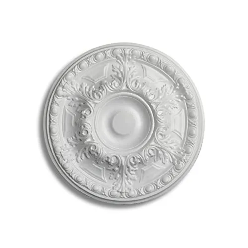 DECOSA Rosette Emilia, weiß, 3 Stück à Ø 48 cm - Stuckrosette aus Styropor - individualisierbare Deckenrosette