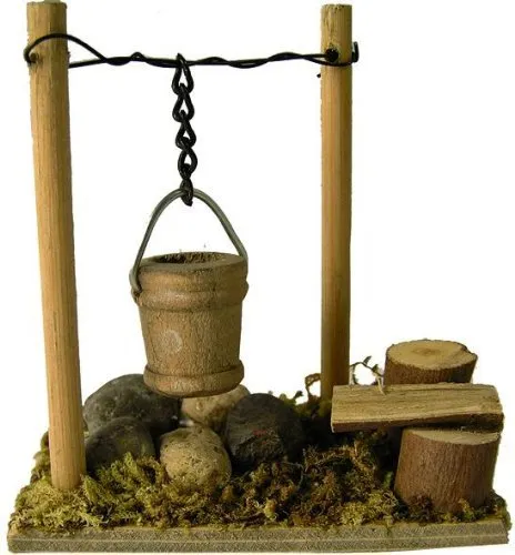 Krippenzubehör, Lagerfeuer mit Kübel, Höhe 8cm