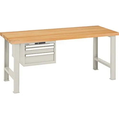 LISTA Werkbank mit 3 Schubladen, Tragkraft 600 kg - Robuste Werkbank (BxT 1.500 x 750 mm) mit 3 praktischen Schubladen für optimalen Stauraum. Ideal für den professionellen Einsatz in Werkstätten oder Garagen.