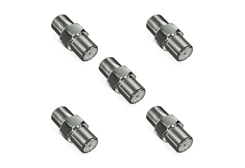 deleyCON deleyCON 5x SAT Adapter Verbinder Koaxialkabel verlängern 2x F-Buchse SAT-Kabel