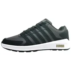 K-Swiss Herren Vista Trainer Sneaker - Stilvoller Komfort in Schwarz - Herren-Sneaker mit Obermaterial aus Leder, Textil-Innenfutter und Gummi-Laufsohle für optimalen Tragekomfort und Langlebigkeit.