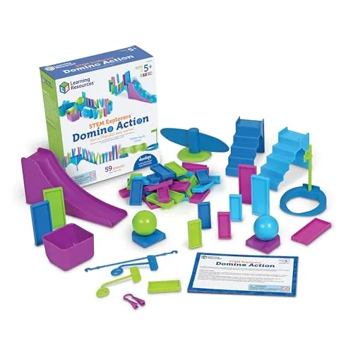 Learning Resources STEM Explorers Dominosteine in Aktion, Mint-Spielzeug für Kinder, 59-teilig, ab 5 Jahren