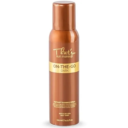 That'so On The Go Dark Selbstbräuner Gesicht Bräunungsspray und Körper 125ml mit Aloe Vera und Matrixyl, intensiver Selbstbräuner Spray, Self Tanner, Gesichtsbräuner mit Anti-Aging Wirkung