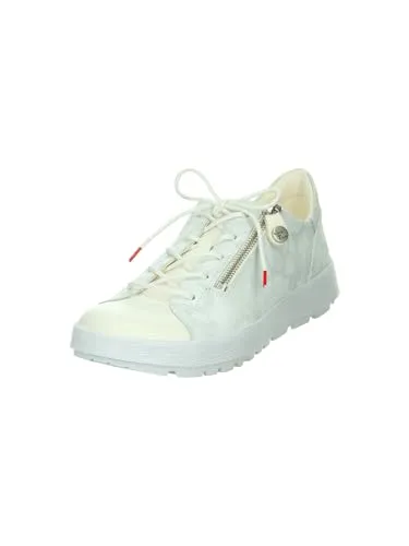 Think Schnürschuhe Comoda 1160-1000 beige mit seitlichem Zipper - Halbschuhe mit dezent glänzendem Blütenprint, leichter Einstieg durch seitlichen Zipper und komfortable Passform dank nahtfreier Ballenpartie. Ideal für höchsten Tragekomfort!