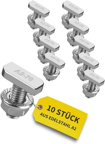avoltik Solarmodul-Halterung Hammerkopfschrauben M8 I M10 - Hochwertige Edelstahl A2 Hammerkopfschrauben für die Montage von Solaranlagen. Ideal für eine präzise und langlebige Befestigung Ihrer PV-Anlage.