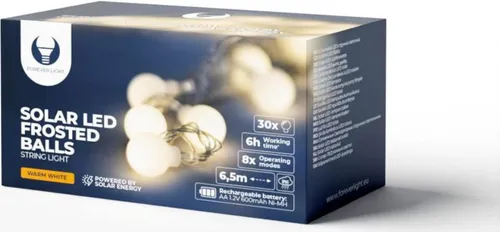 Solar LED Lichterkette 6,5?m 30 Kugeln warmweiß SFB61