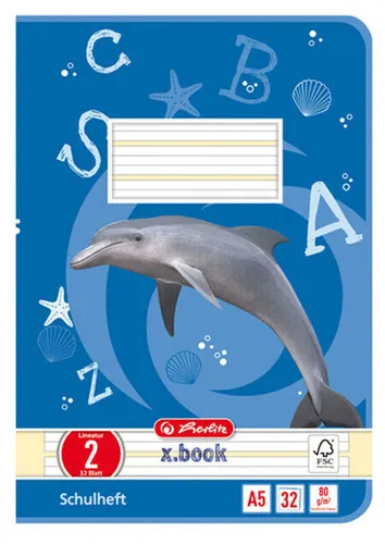Herlitz Schulheft x.book DIN A5 Lineatur 2 / liniert 32 Blatt