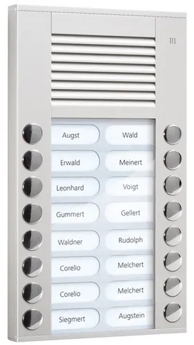 TCS Tür Control TCS Audioaußenstation 2-reihig 16 Tasten AP silb PES16-EN/04