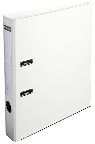 Exacompta 915402B Kunststoff-Ordner 5 cm schmal DIN A4 Kunststoffbezug außen Papierbezug innen Rückenschild austauschbar Ringordner Aktenordner Briefordner Büroordner Plastikordner weiß