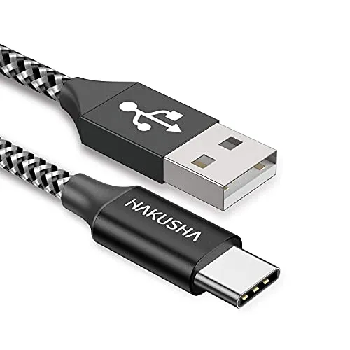 HAKUSHA USB C Kabel, [2M] USB Typ C Nylon Schnellladekabel für Samsung Galaxy Z Flip, S22+, S21 Ultra, Huawei P50 Pro, Mate 40, Google Pixel 6,5XL, Xiaomi, OnePlus, Moto, LG, Realme, Tablette