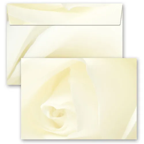 Motiv-Briefumschläge WEISSE ROSE - C6 (ohne Fenster) 10 Stück