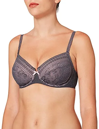 Rosa Faia Damen Fleur Underwired BH - Grau (Anthrazit 408), 95G EU - Funktionsunterwäsche mit bequemem, weichem Futter für optimalen Tragekomfort und Unterstützung.