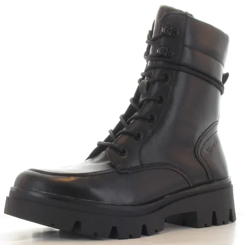 Tamaris COMFORT Damen Stiefeletten, Leder Plateau, Schwarz (Black Nappa), 38 EU - Wanderschuhe mit Wechselfußbett für individuellen Komfort und optimaler Passform dank Comfort Fit – ideal für stilvolle Herbstspaziergänge.