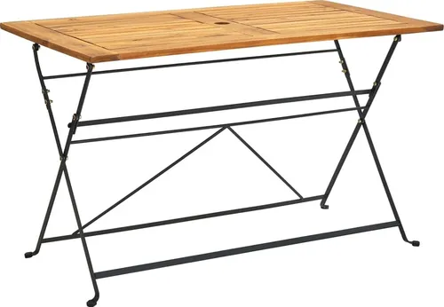 The Living Store Klappbarer Gartentisch aus Akazienholz 120x70 cm