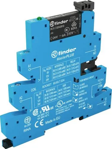Finder 39.31.0.024.4060 Koppelrelais 24V DC/AC 6A 1 Wechsler 1St.