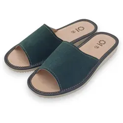 Exklusive Damen-Hausschuhe R.36 aus natürlichem Wildleder, offen, KD-19-GRE-36 - 36