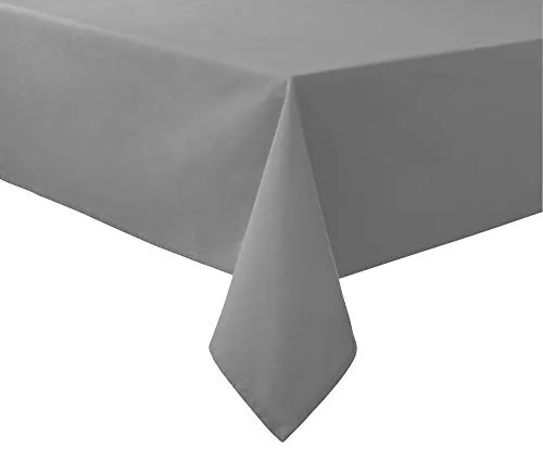 REDBEST Tischdecke, Tischwäsche Uni Seattle, 100% Baumwolle grau Größe 110x140 cm - Robustes, glattes Gewebe, mit hochwertigem Kuvertsaum