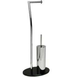 Möve Toilettenpapierhalter Stand - Eleganter, freistehender Toilettenpapierhalter in silberfarbenem Chrom, glänzende Oberflächenoptik, ideal für moderne Badezimmer.