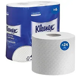 Kleenex Premium Toilettenpapier Rolle 8484 – 24 Rollen mit 160 wattierten Blättern - Sonstige Kategorie, 4-lagiges Toilettenpapier für besonders sanfte und gründliche Reinigung – ideal für den täglichen Gebrauch.