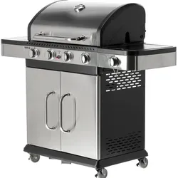 Gasgrill 14,2 kW mit 4+1 Brennern aus Edelstahl