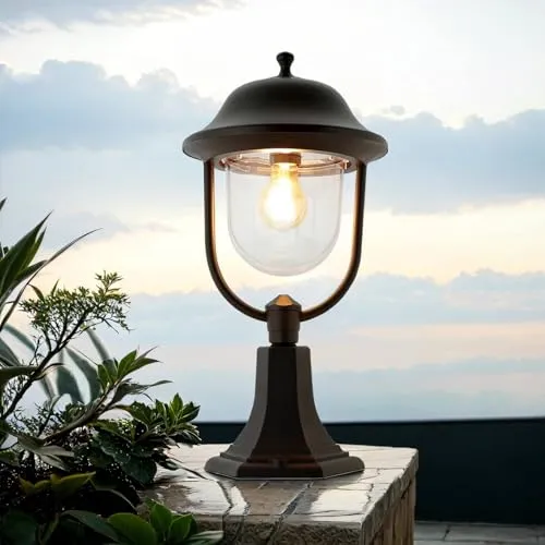 Licht-Erlebnisse Aussen Sockelleuchte - Wegeleuchten aus robustem Aluguss in elegantem Schwarz; ideal für stilvolle Beleuchtung im Garten oder Eingangsbereich mit IP43 Schutz vor Nässe.