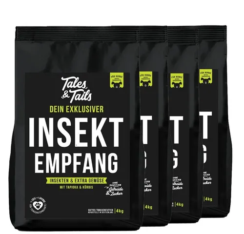 Tales & Tails Softtrockenfutter für Hunde – Exklusiver Insektenmix - Hochwertiges Trockenfutter für Hunde, glutenfrei und hypoallergen, ideal für empfindliche Tiere. Mit Insektenprotein für eine gesunde Ernährung, in praktischer 16 kg Verpackung.