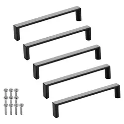 SOTECH Möbelgriff BLACKLINE XI Schrankgriff – Bohrabstand 128 mm, schwarz matt (5 Stück) - Schwarz