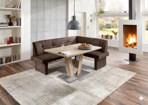 Niehoff Möbel Indoor Niehoff Lisa Polsterbank stone, langer Schenkel links, 202 x 152cm 4051781725688