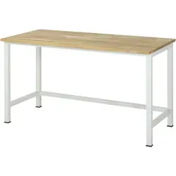 Rau Werktisch Buche-Massiv-Platte 1500x800 mm - Robuster Werktisch mit 25 mm dicker Buche-Massivplatte, ideal für Werkstätten. Belastbar bis 500 kg, mit umweltfreundlichem Oberflächenschutz und 5 Jahren Qualitätsgarantie. Made in Germany.