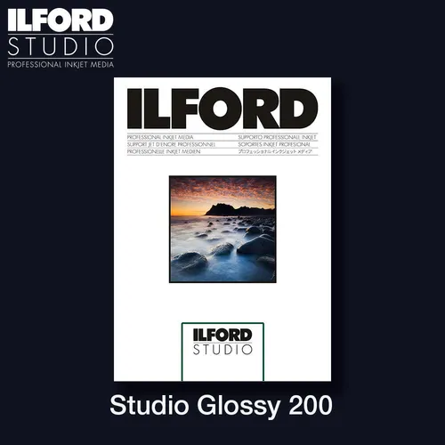 ILFORD STUDIO Glossy 200gsm A4 Fotopapier - 100 Blatt - Drucker-Fotopapier für brillante Farbdrucke, ideal für professionelle Fotos und hochwertige Druckprojekte.