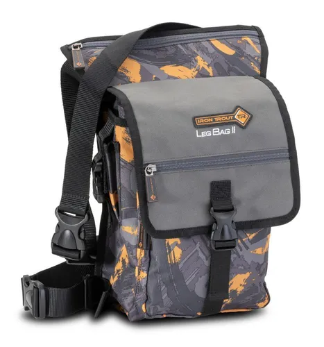 IRON TROUT Leg Bag II - Beintasche für Angler - Ködereimer für Forellenangeln mit 3 Taschen, inklusive abnehmbarer Zubehör-Box. Ideal für Süß- und Salzwasser, vielseitig einsetzbar und praktisch für jeden Angler.