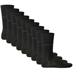 TOM TAILOR 9er Pack Herren Socken - Basic, einfarbig Schwarz 39-42