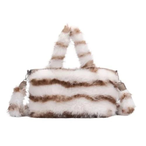 XL Damen Pelztasche Leopard Print – Stilvolle Tote Bag für jeden Anlass