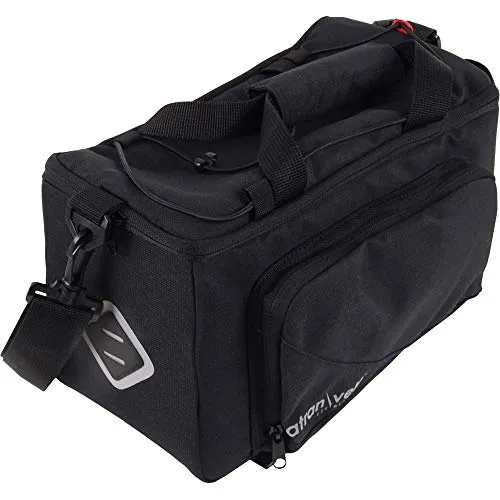 Atranvelo Zap AVS Gepäckträgertasche – Schwarz, 10.5 l - Fahrradtasche mit erweiterbarem Volumen von 10.5 l, spritzwasserabweisend und ideal für alle Fahrradtouren. Separate Innenfächer sorgen für Ordnung.