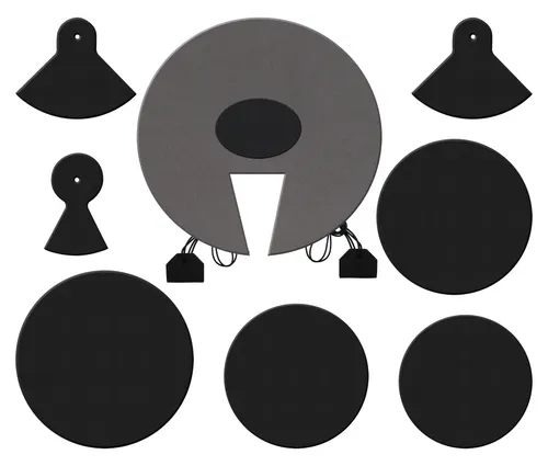 XDrum DMUTE-STA Schlagzeug-Dämpferset Pro Standard - Schlagzeug-Zubehör mit hochwertigem Neopren-Material für ein realistisches Spielgefühl, ideal für 3 Toms, Snare, Bass Drum, HiHat und Becken.