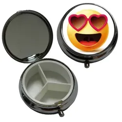 Pillendose Lustige Gesichter Herzbrille