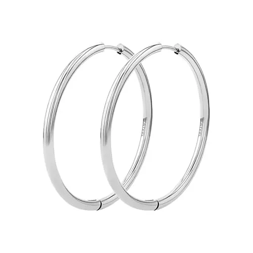 PAUL VALENTINE Hoops Extra Large Silber – Markante Damen Creolen Klassisch, bold, unwiderstehlich: Die Hoops Extra Large in Silber verleihen deinem Look femininen Charme und starken Ausdruck