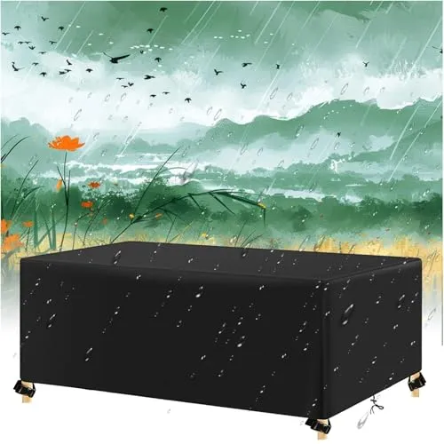 AJALGZ Wasserdicht Gartenmöbel Abdeckung 105x50x85cm/LxWxH Wetterfest Winddicht Anti-UV 420d Oxford Gewebe Abdeckplane Loungemöbel für Gartensofas,Gartentisch Sitzgruppe Abdeckhauben für Möbelsets