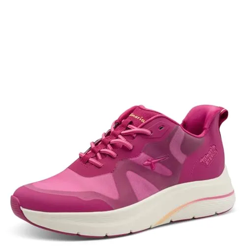 TAMARIS Keilsneaker Damen Gr. 37 in Pink - Sportliche Keilsneaker von TAMARIS aus Textil und Lederimitat, mit 4 cm Keilabsatz und veganer Verarbeitung. Ideal für Freizeitanlässe und bequemes Tragen dank der STEP IN-Linie.