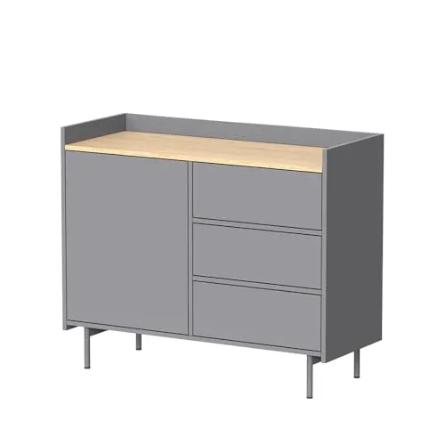 Vicco Kommode Velina in Grau/Eiche, 100 x 82 cm in grau von Vicco