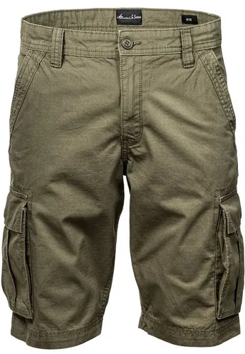 Amaci&Sons Cargoshorts SAUGET Herren Bermuda Shorts W36 - Bequeme Cargoshorts aus 100% Baumwolle in stilvollem Olivgrün. Ideal für den Freizeitlook mit praktischen Seitentaschen und Gesäßtaschen. Perfekt für warme Tage!