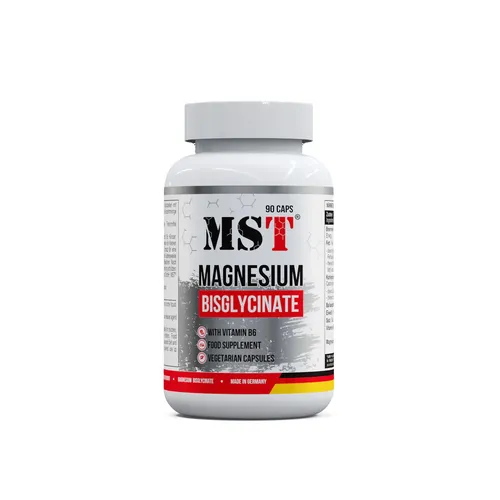 MST Magnesium Bisglycinat + B6 90 Kapseln - Nahrungsergänzungsmittel für allgemeines Wohlbefinden, hochdosiert und vegan, ideal zur Unterstützung von Muskelgesundheit und Schlaf.