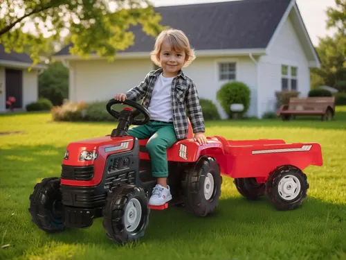 Wandertraktor mit Abstellgleis, rot