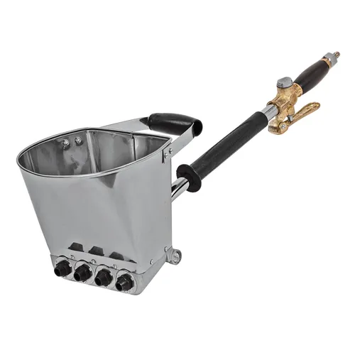 Druckluft Putzwerfer DPW4 - Ergonomisches Verputzgerät für Renovierung - Druckluftpistolen für Gips-, Kalk- & Lehmputz, 7-10 bar, 350 L/Min, 3,5 Liter Putzbehälter, ideal für effizientes Arbeiten beim Bau.