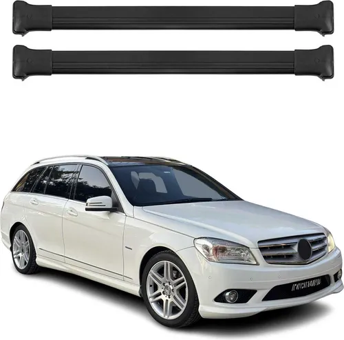 OMAC Dachträger Gepäckträger für Mercedes C Klasse T-Model S204 (2007-2014) - Robuster, abnehmbarer Gepäckträger aus leichtem Aluminium für vielseitige Nutzung. Ideal für Reisen, wasserbeständig und bis 75 kg belastbar.