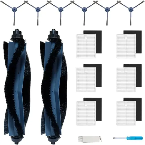 HIYOUNG Zubehör für Eufy G50/G50 Hybrid/L60/L60 SES/L60 Hybrid/L60 Hybrid SES/L50/L50 SES mit 2 Hauptbürsten, 6 Seitenbürsten, 6 Filter (mit Schwamm) Ersatzteile 14 Stück